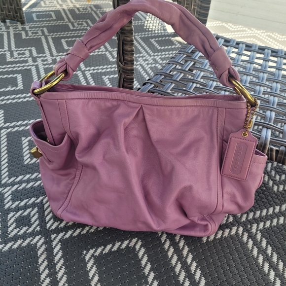 Coach Parker Hobo Handbag Lavender Leather Bag Purse 13412 - Picture 1 of 8